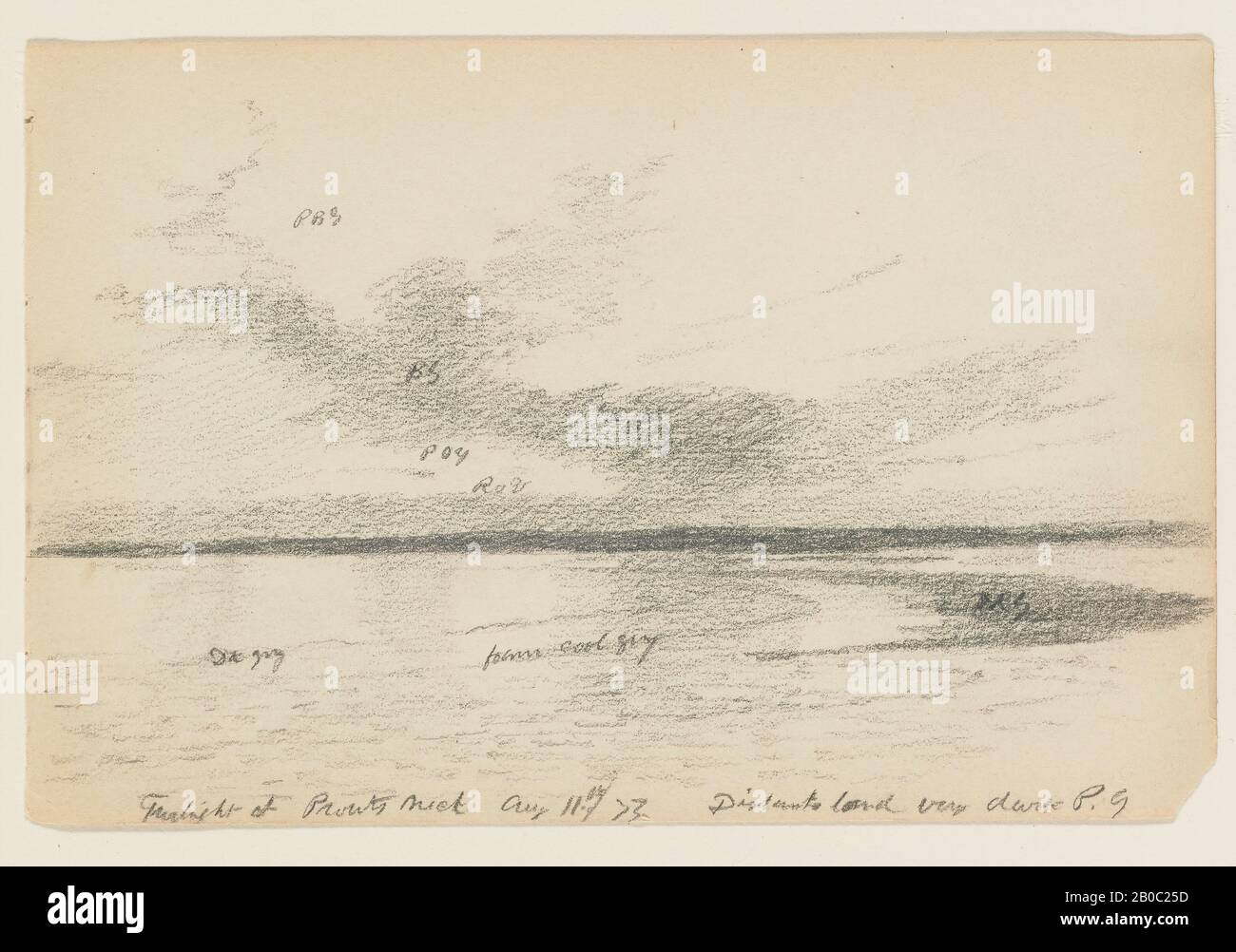 William Edward Norton, Twilight at Prouts Neck, 1873, Graphit auf weißem Wove-Papier, 4 3/8 Zoll X 6 3/4 Zoll (11,1 cm x 17,15 cm Stockfoto