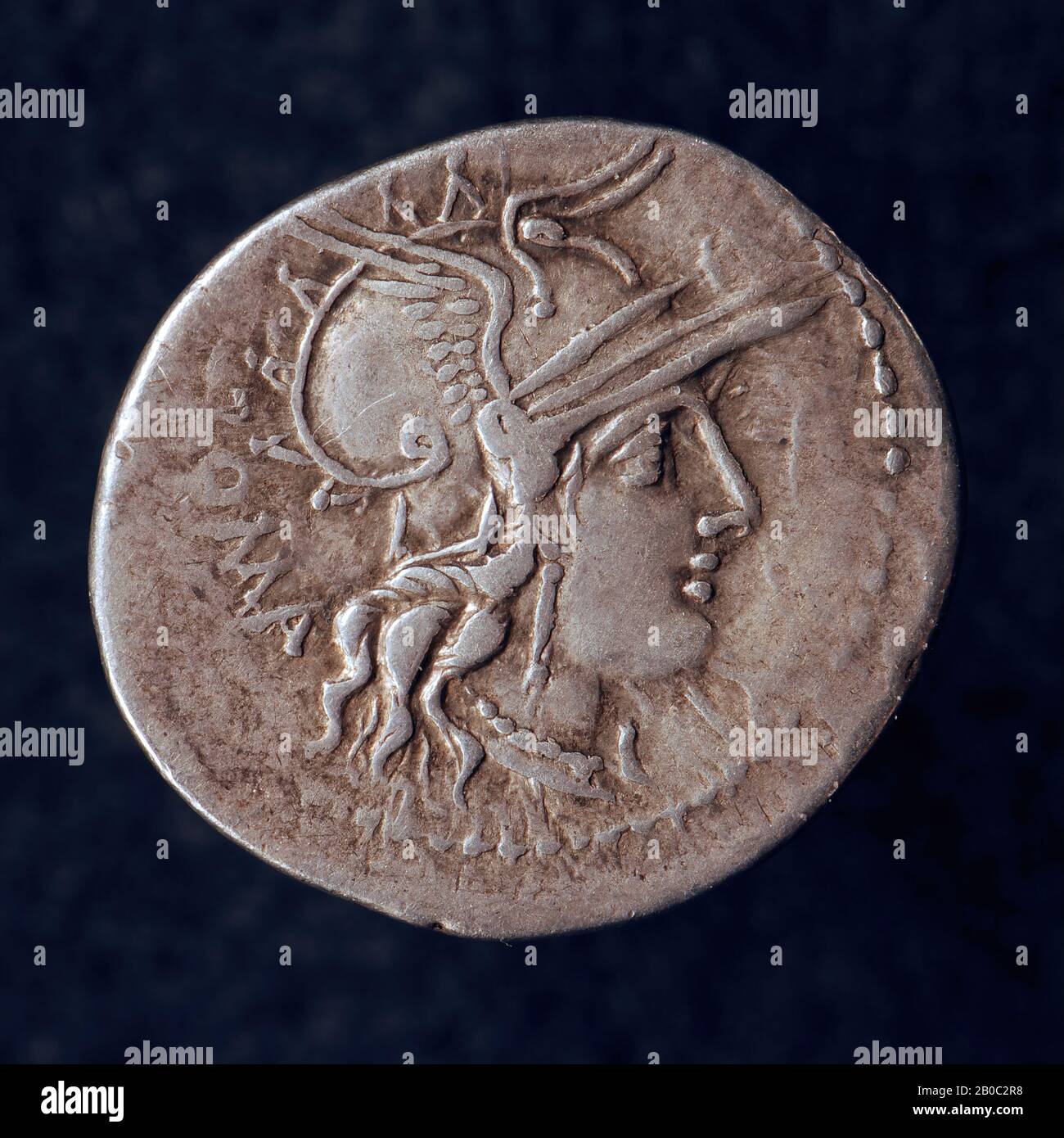 Unbekannter Künstler, Denarius von Marcus Tullius, 120 v. Chr., Silber Stockfoto