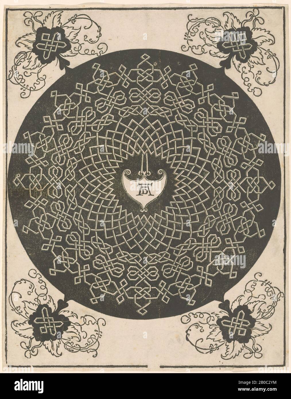 Albrecht Dürer, Knoten mit Heart-Shaped Shield, 1506-1507, Holzschnitt auf Papier, 10 13 / 16 Zoll X 8 7/16 Zoll (27,4 cm x 21,4 cm.) Stockfoto