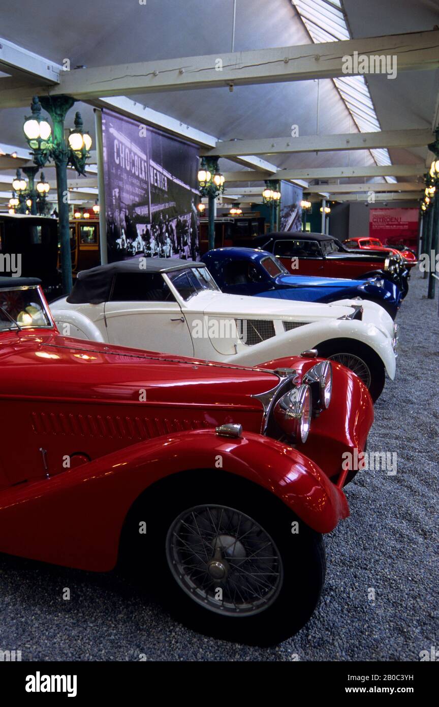 FRANKREICH, ELSASS, MÜLHAUSEN, NATIONALMUSEUM FÜR AUTOMOBILE, BUGATTI-OLDTIMER Stockfoto