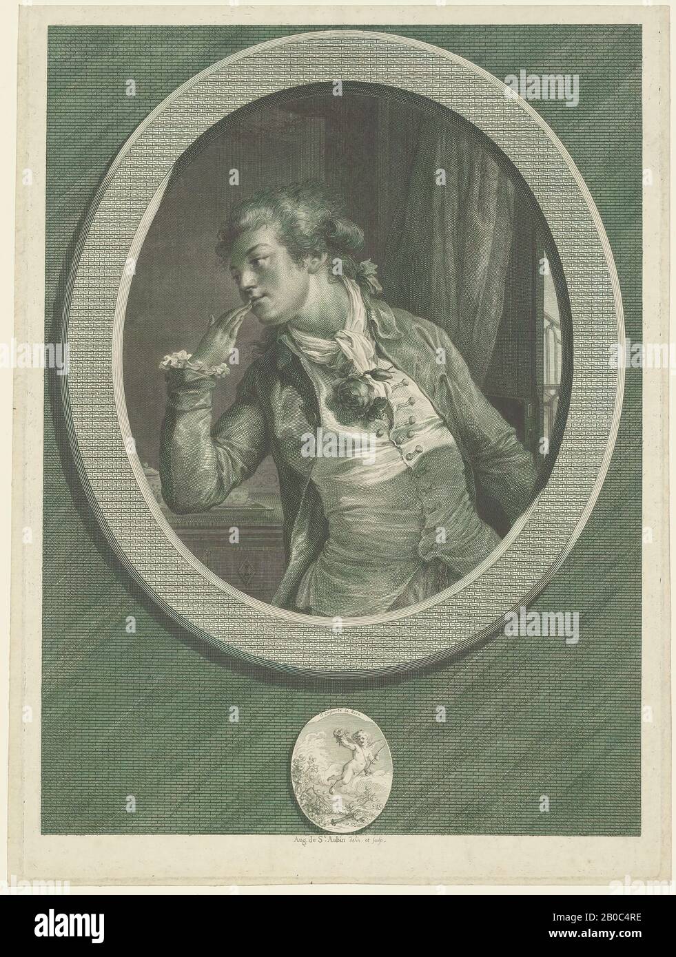 Augustin de Saint-Aubin, Du kannst auf Mich zählen (Comptez sur mes sermens), 1789, Radierung und Gravur auf Papier Stockfoto