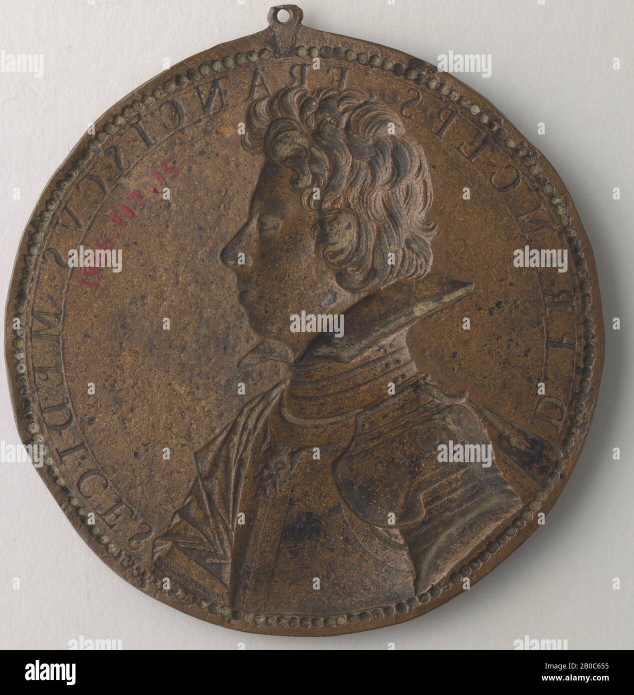 Guillaume Dupré, Francesco de' Medici, 1613, Bronze, 3 11/16 Zoll. (9,3 cm.) Stockfoto