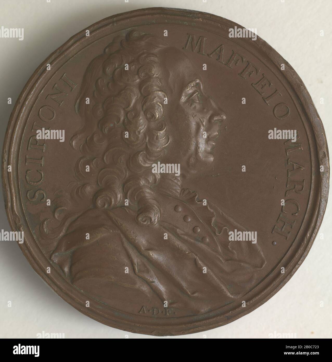 Jacques Antoine Dassier, die Marchese Scipione Maffei Medal, 1755-560, Bronze, 2 3/16 Zoll. (5,5 cm.) Stockfoto