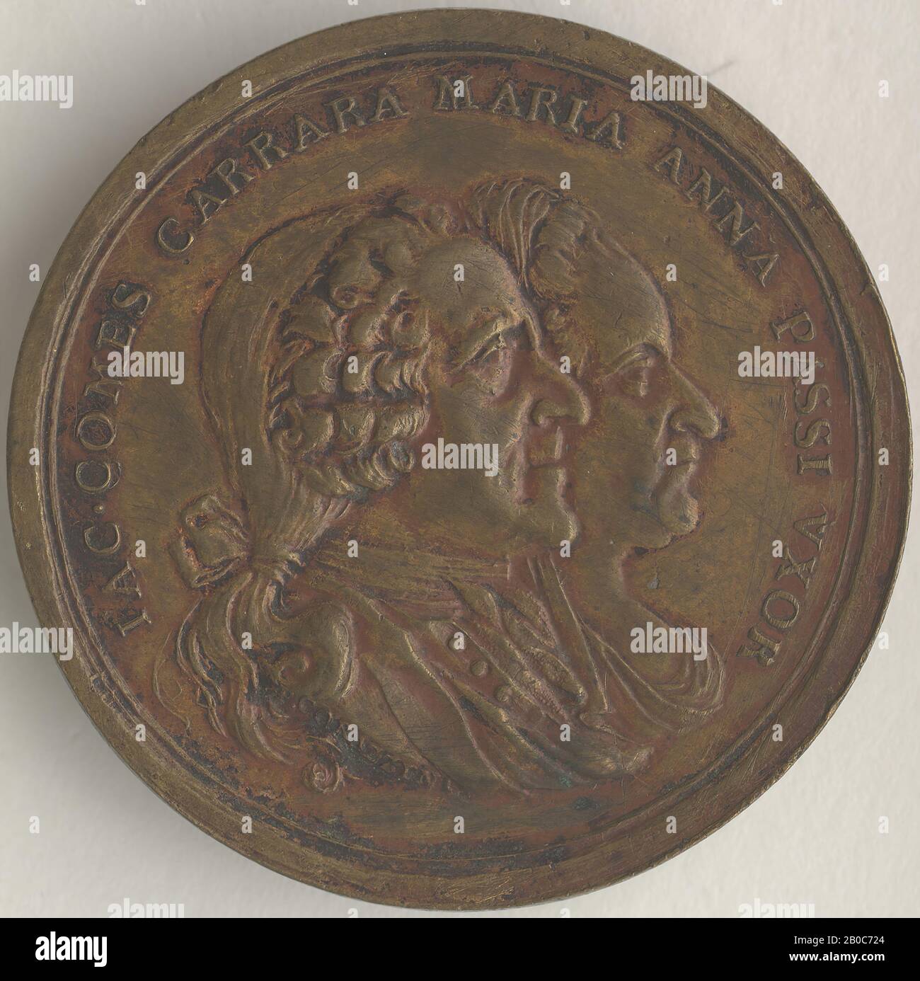Francisco Corazzini, Giacomo Carrara und Maria Anno Passi, n.d., Bronze, 1 3/4 Zoll (4,5 cm.) Stockfoto