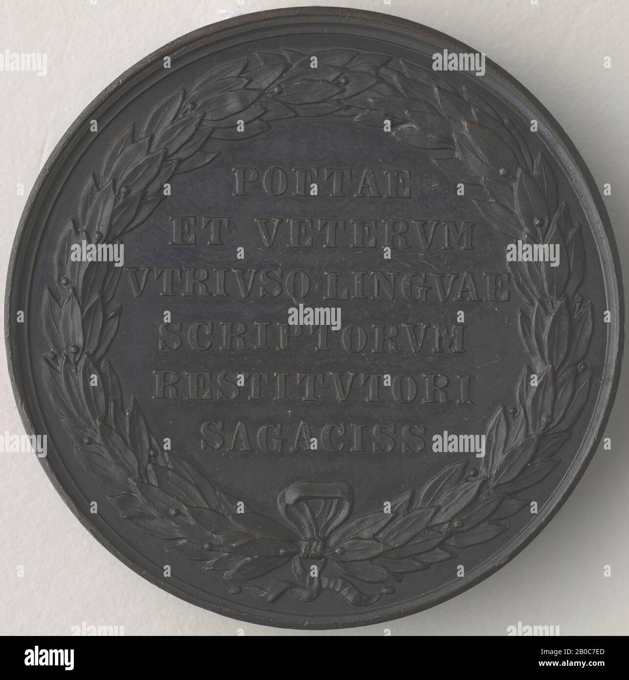 Niccolo Cerbara, Angelo Poliziano, 1843-1858, Bronze, 1 5/8 Zoll. (4,2 cm.) Stockfoto