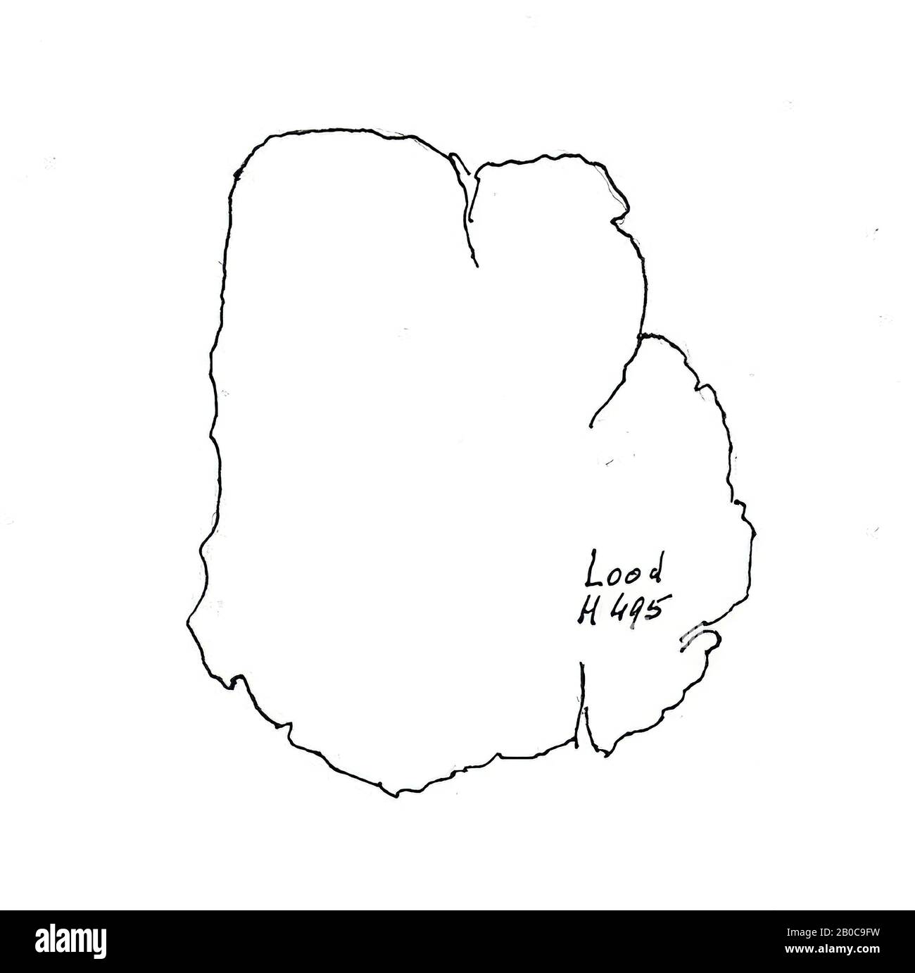 Plattenkabel, Platte, Metall, Blei, 9,6 x 8 cm, roman 15-30 AD, Niederlande, Nordholland, Velsen, Velsen, Velsen i. Stockfoto