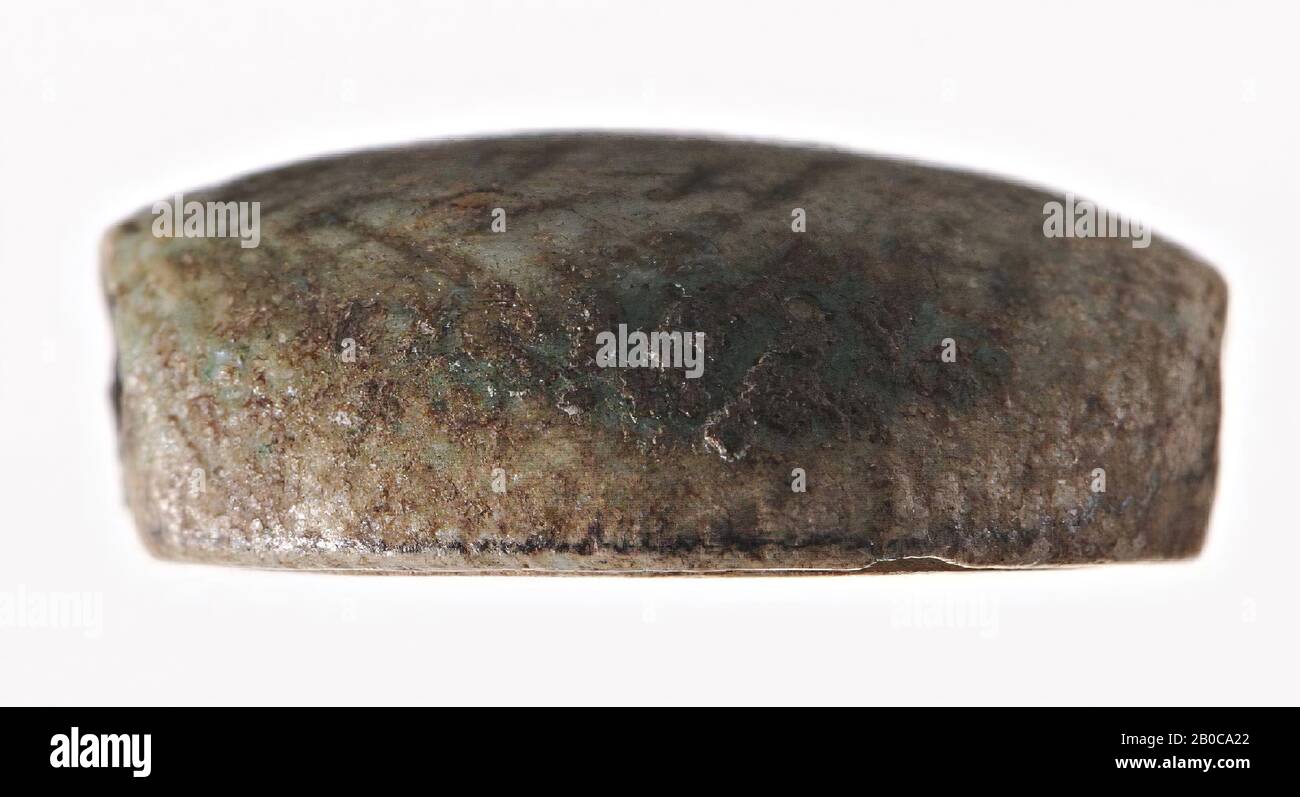 Oval, Blume, Siegel, Feigling, Faienz, 1,2 cm, Ägypten Stockfoto