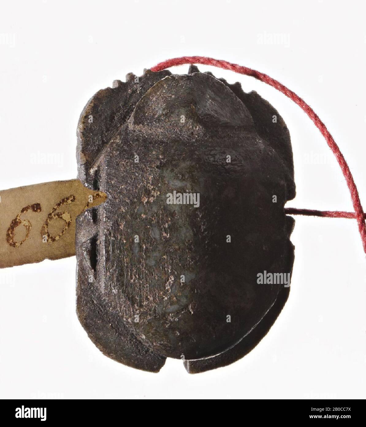 Skarabäus, Halskette mit 22 Skarabäen (einschließlich HD 26), Siegel, Skarabäus, Stein (grün), 2,3 cm ?, Ägypten Stockfoto