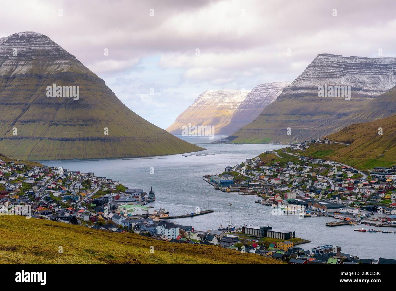 Stadt Klaksvik auf den Färöern, Dänemark Stockfoto
