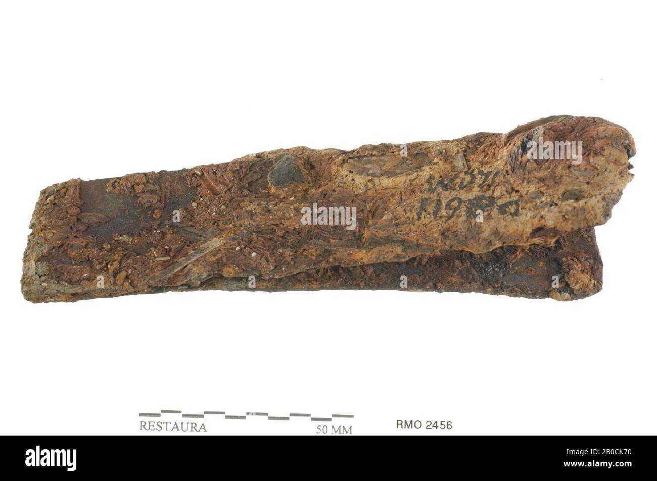 Niederlande Mittelalter, Taschenmesser, Metall, Eisen, 13,7 x 4,1 cm, vmec, Niederlande, Utrechter, Wijk bij Duurstede, Wijk bij Duurstede, Dorestad Stockfoto