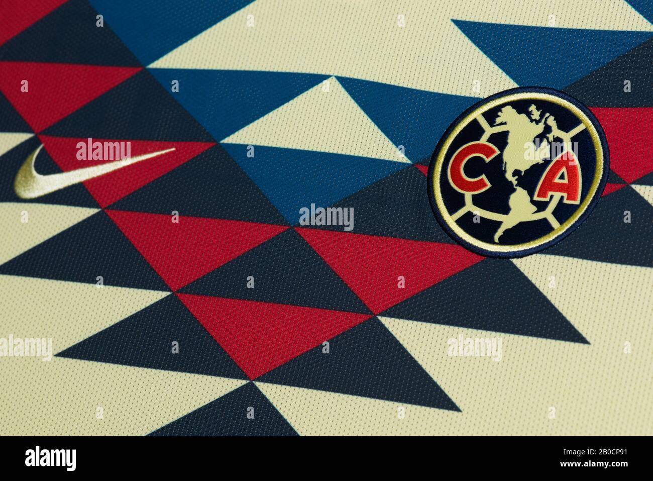 Nahaufnahme Club America Nike Home Jersey 2020. Stockfoto