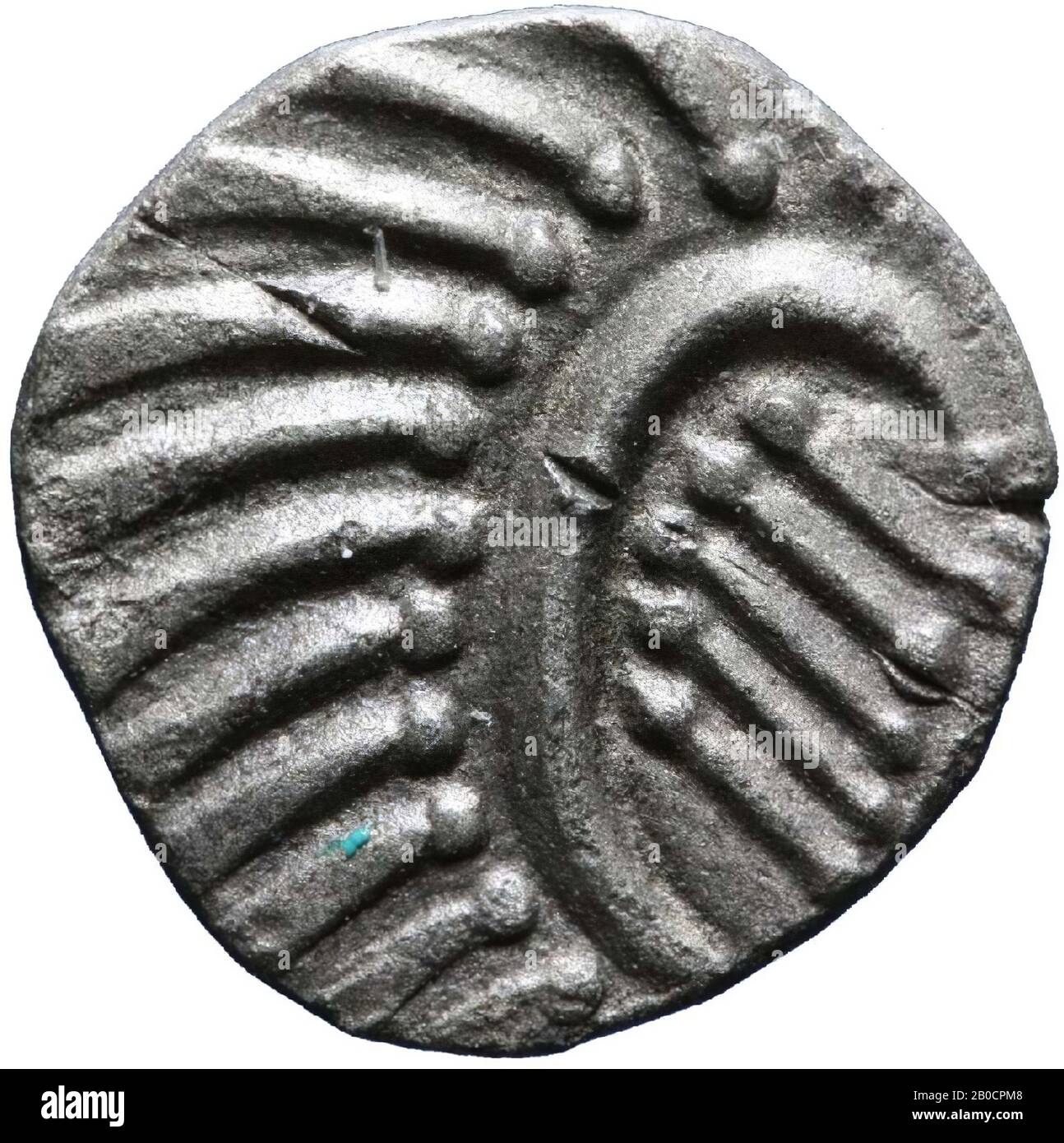 Münze, Sceatta, Metall, Silber, 0,701 g, Merowinger c 700 nach Chr., Niederlande, Utrechter, Wijk bij Duurstede, Cothen, Caspergouw Stockfoto