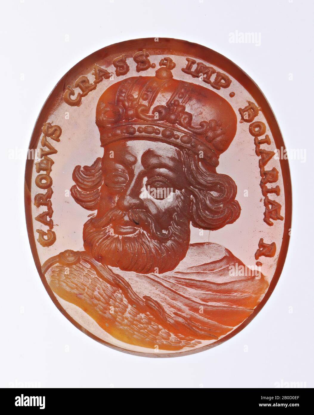 VZ: Büste des Königs mit Krone und Bart in 3 Stockfoto