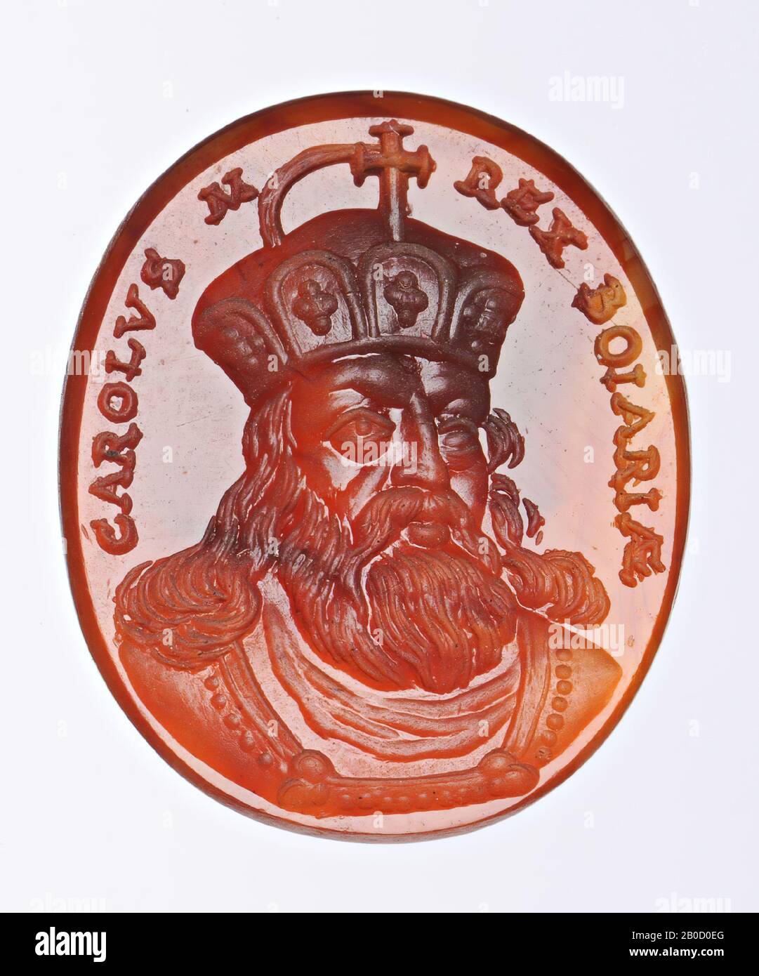 VZ: Büste des Königs mit Krone und Bart in 3 Stockfoto