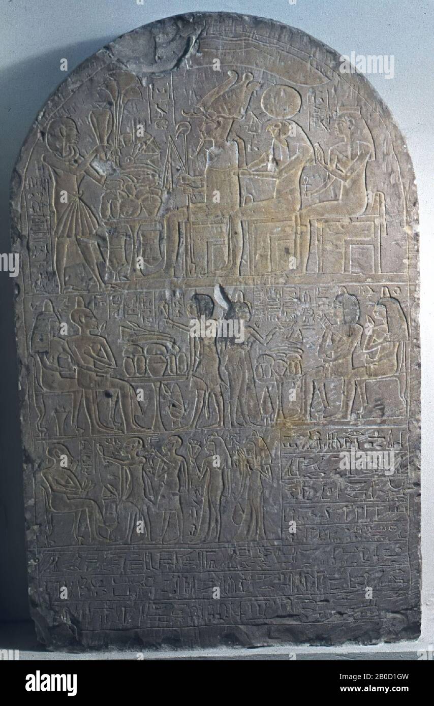 Ägypten, Stela, Kalksteine, 103 x 65 cm, Neues Reich, 18. Dynastie, um 1300-1350 v. Chr., Ägypten Stockfoto