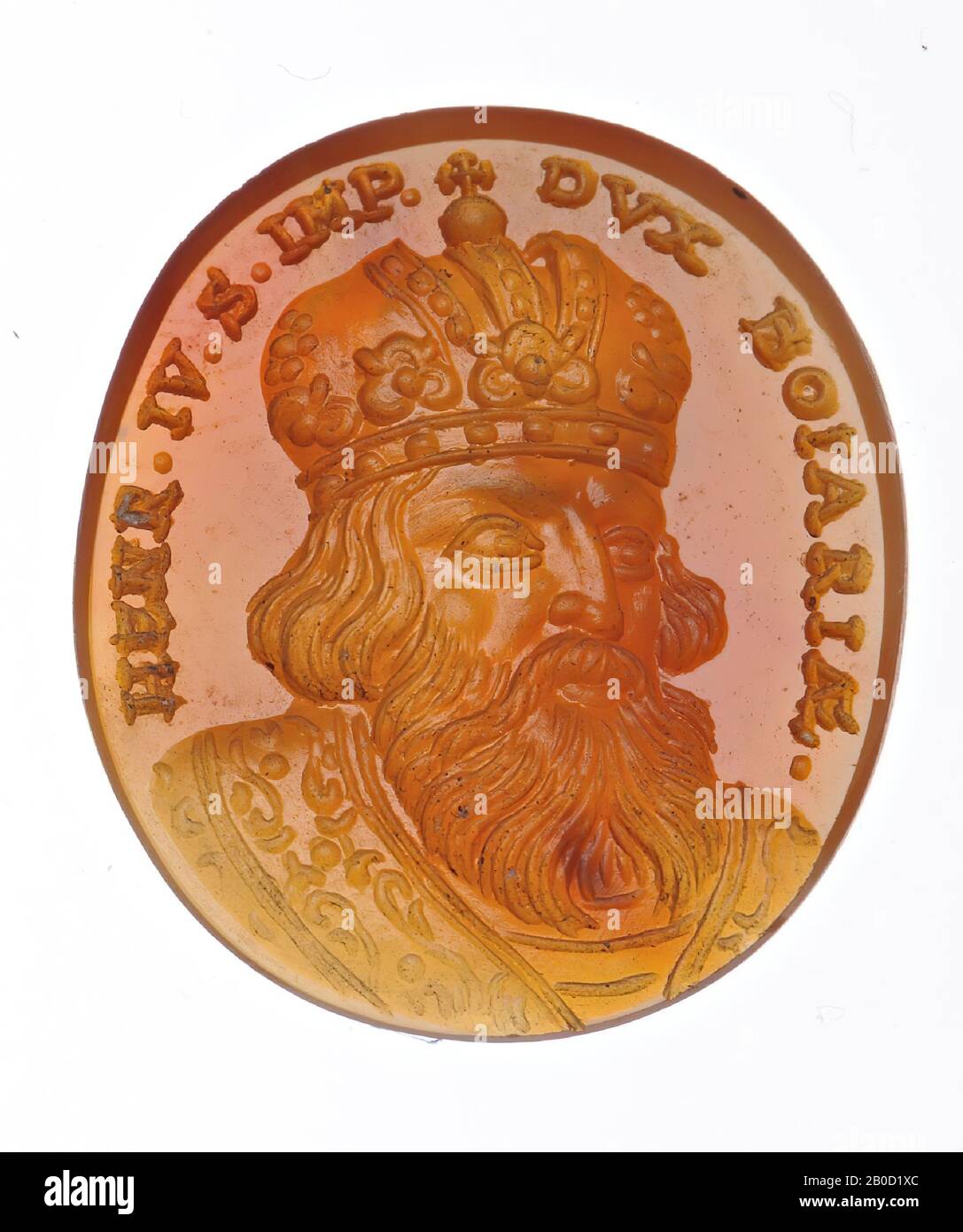 Schnittsteine, Schmuckstein, Intaglio, karnelisch, Farbe, hellorange-braun, Form, oval, stehend, Bearbeitung, Erstellungsmethode, 24 x 20 mm, D. 4 mm, WT., 2,31 g, 1726-1729 1726-1729 Stockfoto