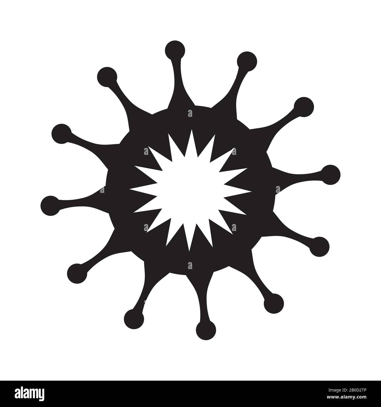 Mikrobensymbol eines Bakteriums, das auf weißem Hintergrund isoliert ist. Vektorbild Stock Vektor