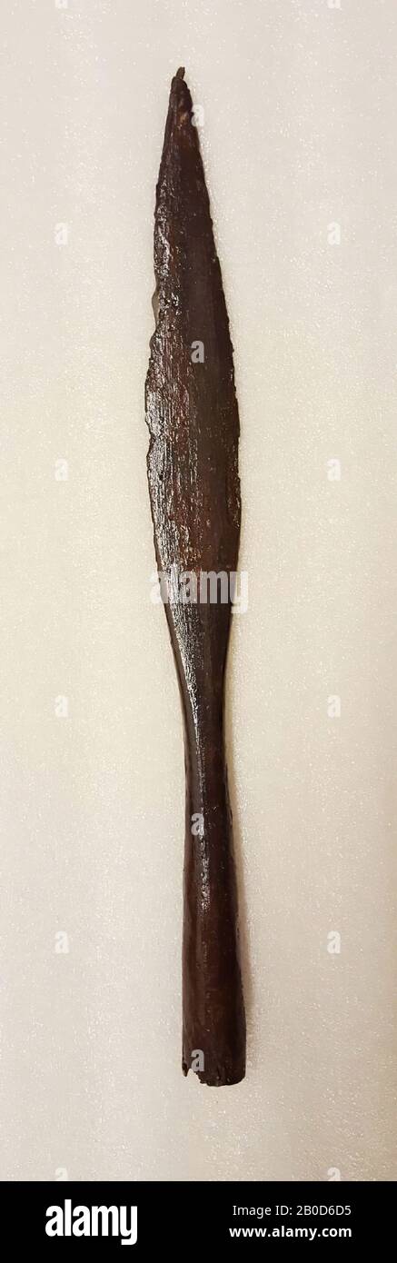 Niederlande Römerzeit, Spearhead, Metall, Eisen, L. 23 cm, B. 2,2 cm, D. 1,4 cm, roman, Niederlande, Südholland, Katwijk, Valkenburg Stockfoto