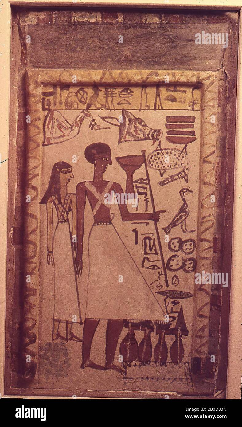 Anonym, rechteckig stehend, Cornice, Stela, Kalksteine, 40 x 23 cm, Erste Zwischenzeit, 11. Dynastie, Ägypten Stockfoto