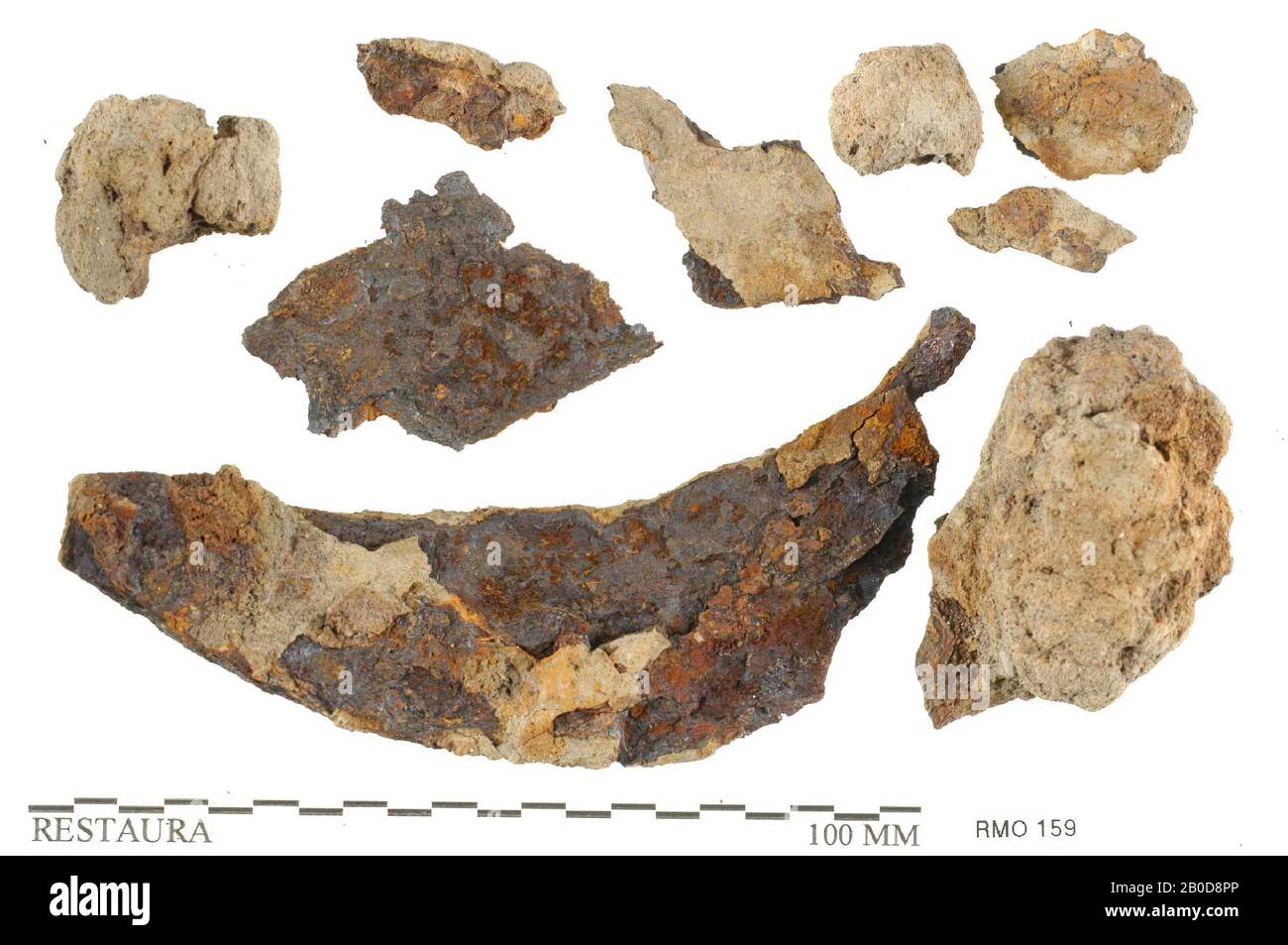 Niederlande Mittelalter, Hufeisen, Teil, Eisen, 12,9 x 3,0 cm, x, Niederlande, Utrechter, Wijk bij Duurstede, Wijk bij Duurstede, Dorestad Stockfoto