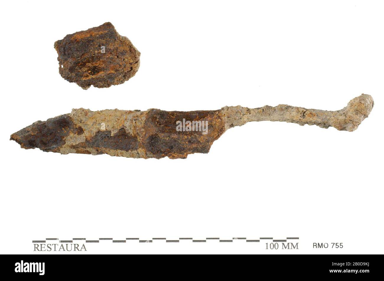 Messer, Messer, Eisen, 13,5 x 1,8 cm, x, Niederlande, Utrechter, Wijk bij Duurstede, Wijk bij Duurstede, Dorestad Stockfoto