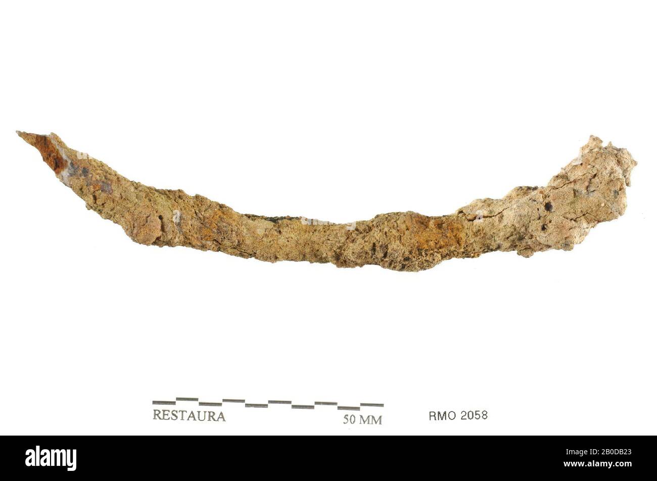 Teilehebel, geknotet, Teilehebel, geknotet, Eisen, 12,9 x 2,3 cm, x, Niederlande, Utrechter, Wijk bij Duurstede, Wijk bij Duurstede, Dorestad Stockfoto