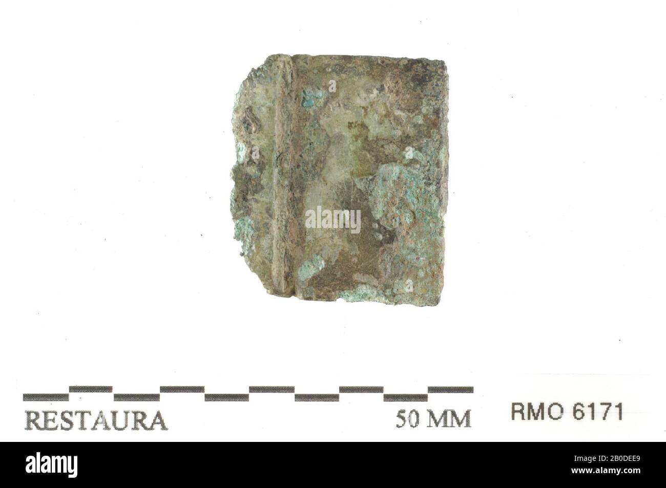 Teil des Lochbogens, Teil des Lochbogens ?, Kupferlegierung, 2,8 x 2,3 cm, x, Niederlande, Utrechter, Wijk bij Duurstede, Wijk bij Duurstede, Dorestad Stockfoto