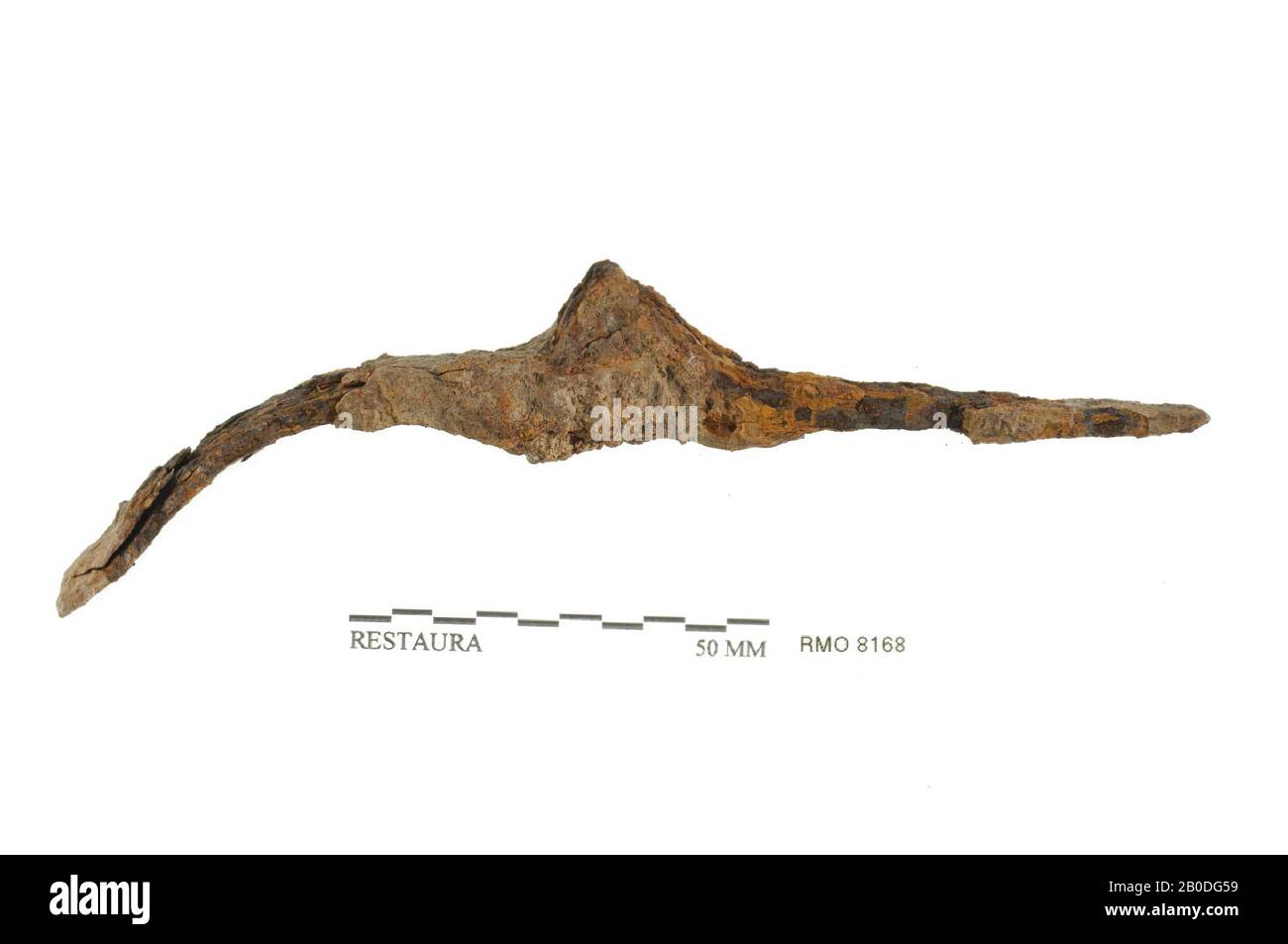 Streifen, verjüngt, mit Grat, Streifen, verjüngt, mit Grat, Eisen, 13,7 x 1,9 cm, x, Niederlande, Utrechter, Wijk bij Duurstede, Wijk bij Duurstede, Dorestad Stockfoto