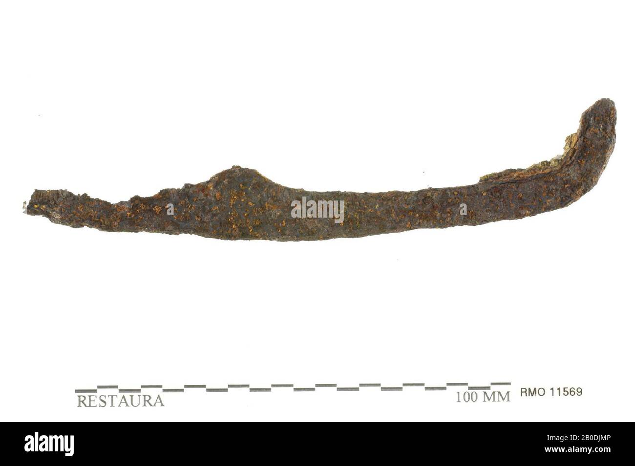 Teil des Streifens, mit Ecke und Grat, Teil des Streifens, mit Ecke und Grat, Eisen, 13,5 x 1,7 cm, x, Niederlande, Utrechter, Wijk bij Duurstede, Wijk bij Duurstede, Dorestad Stockfoto