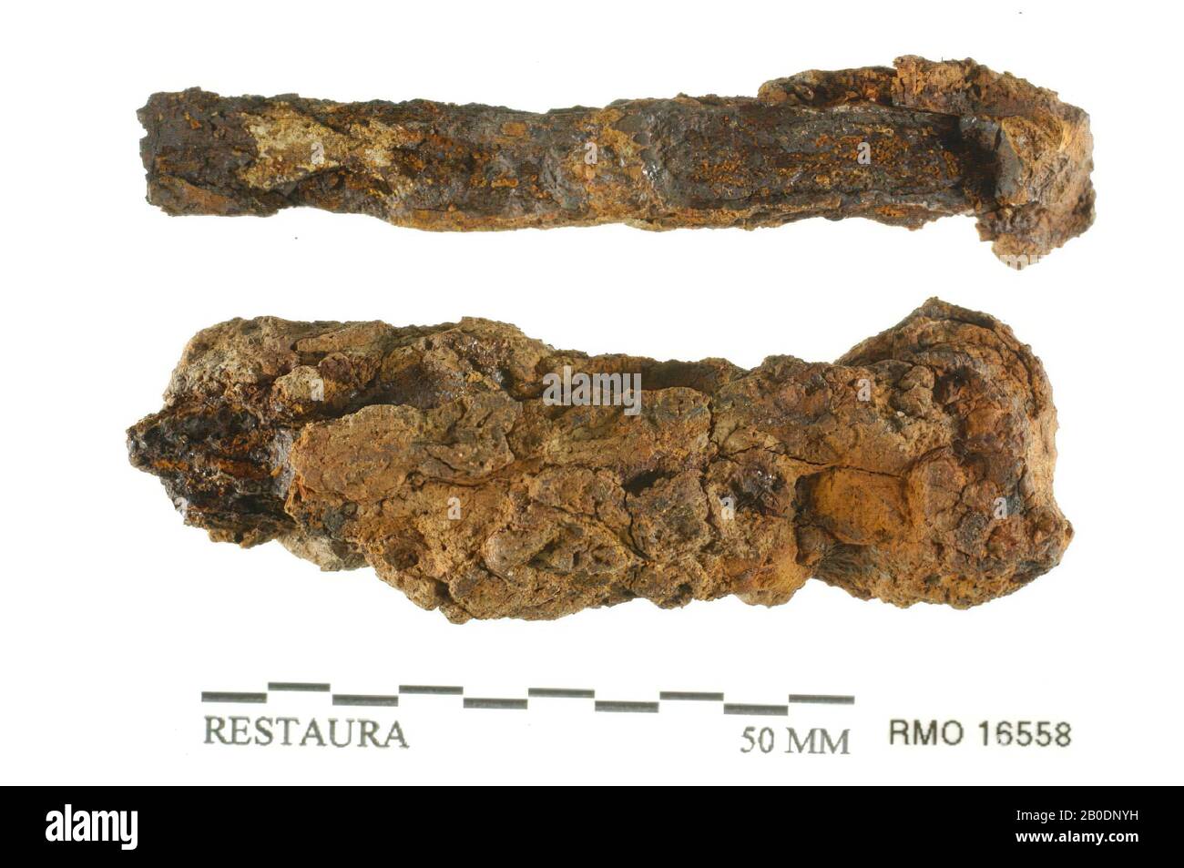 Niederlande Mittelalter, Stift, mit Auge, Eisen, 13,3 x 1,0 cm, x, Niederlande, Utrechter, Wijk bij Duurstede, Wijk bij Duurstede, Dorestad Stockfoto