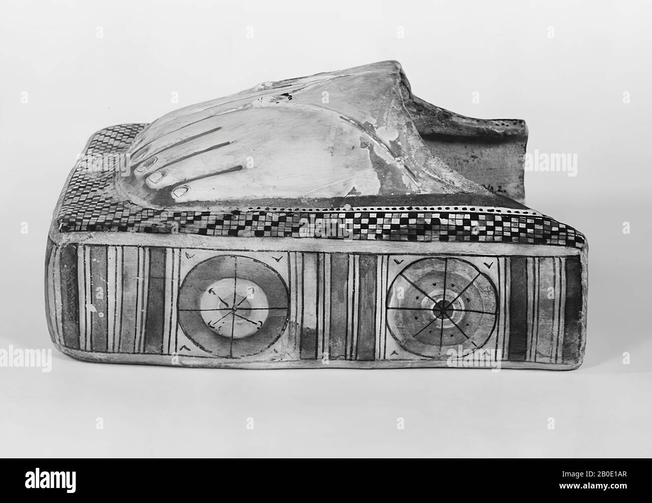 Ägypten, Fußhülse, Kartonnage, 11 x 23 x 24 cm, Griechisch-römische Zeit 332 BC-395 AD, Ägypten Stockfoto