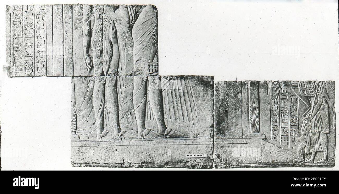 Ägypten, Reliefstein, 44 × 91 × 14 cm, Neues Reich, 18. Dynastie, Tutanchamun 1333-1323 v. Chr., Ägypten Stockfoto
