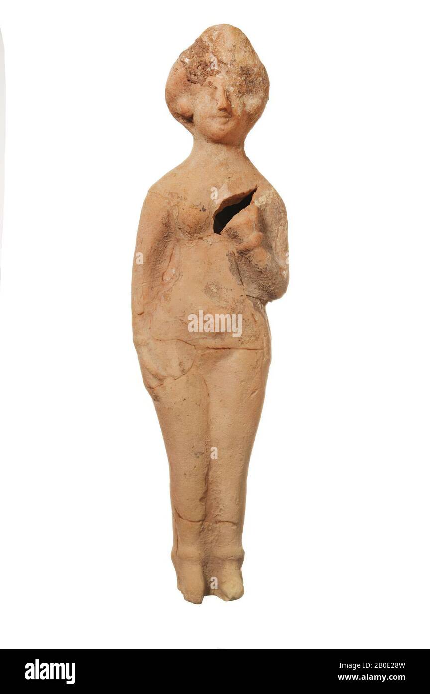 Eine Steingutfigürung, die die Göttin Isthar, Figurine, Keramik, L 20,5 cm, B 6,7 cm, parthische Zeit 100 v. Chr. darstellt. - 200 n. Chr., Unbekannt Stockfoto