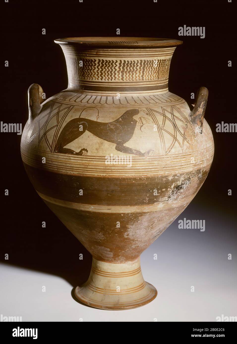 Vase, Amphora, Steingut, Blackfine, kykladen, Höhe: 53 cm, archaisch, schwarz-figuriert, kykladen, Naxos 3200-2800 v. Chr., Türkei Stockfoto