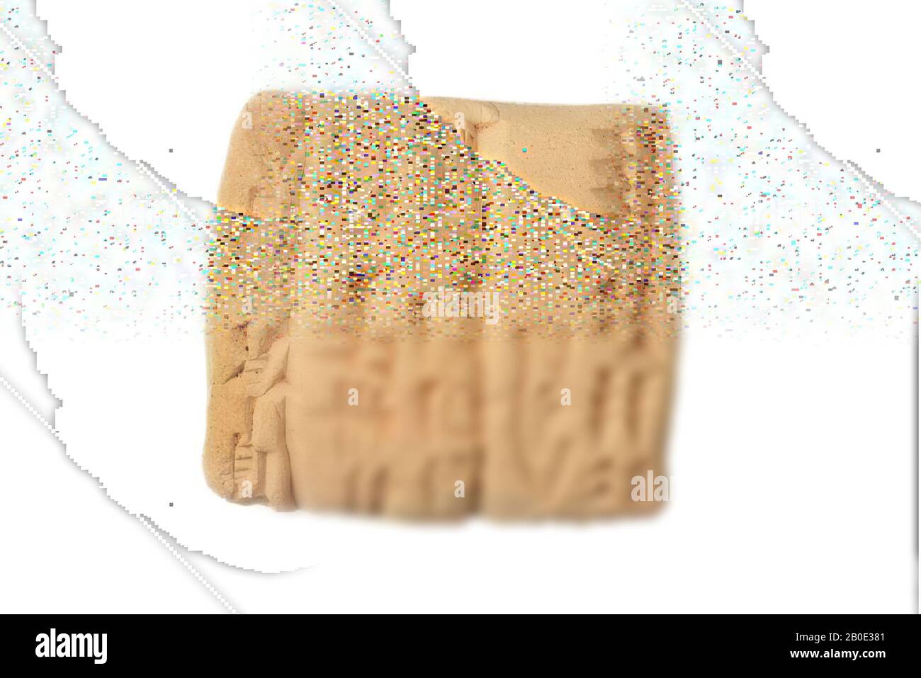 Uralter Naher Osten, Beschriftung, Keramik, Ton Stockfoto