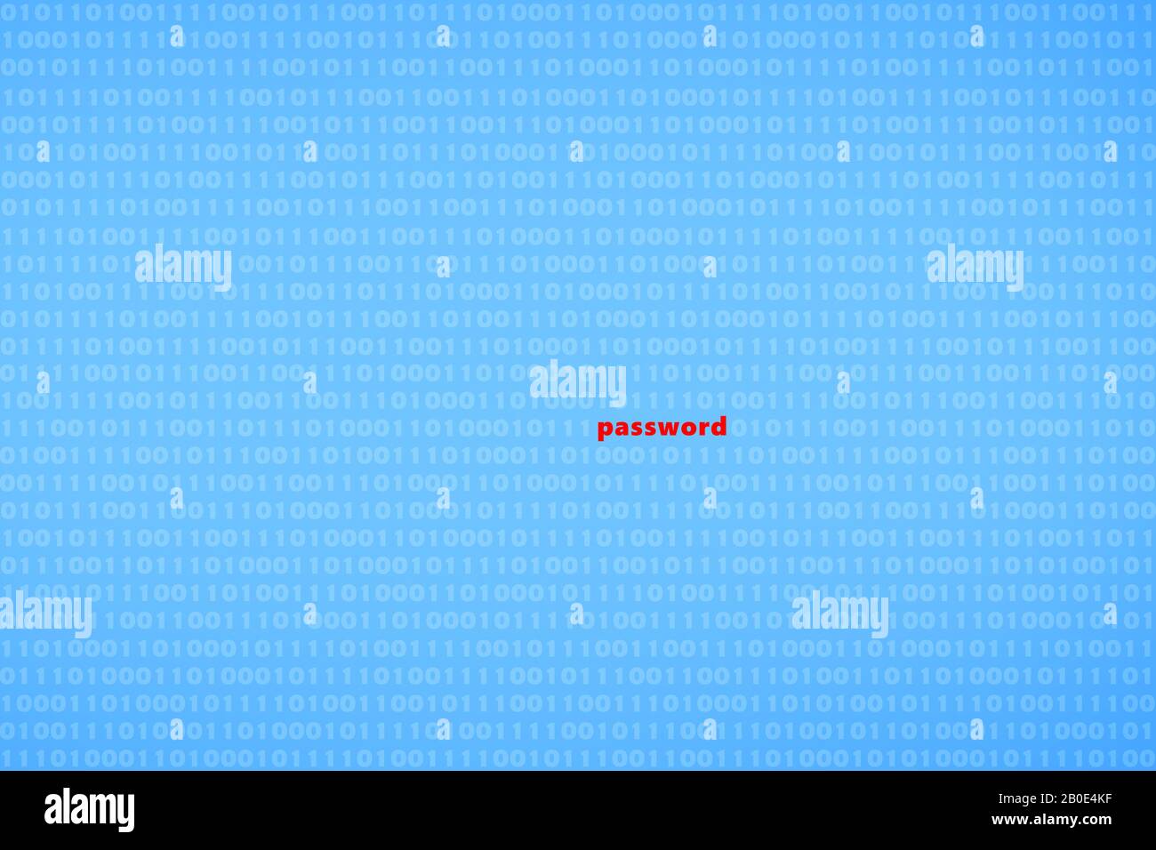Exponierter Passord inmitten von binärem Computercode - Konzept für Datensicherheit und Cyberkriminalität Stockfoto
