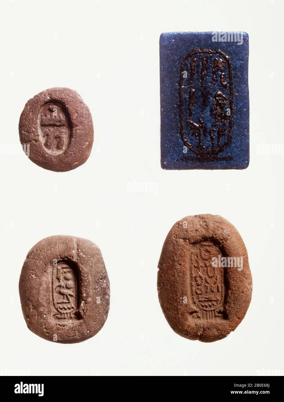 Tonstein, Miniatur, Beschriftung, Eje, Modell, Objekt, Faienz, 2,9 x 4,5 x 0,7 cm, Neues Königreich, 18. Dynastie, Eje, Ägypten Stockfoto