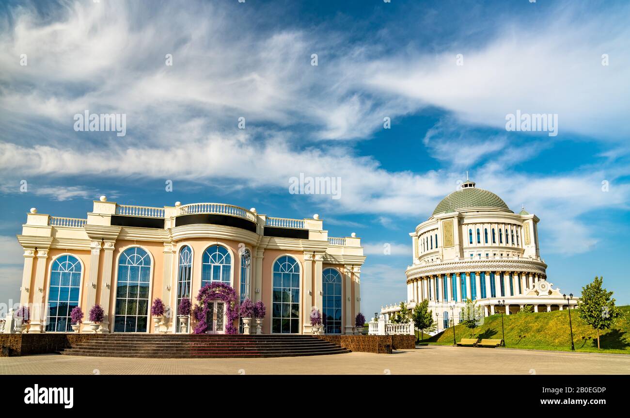 Haus der Empfänge der Regierung der tschetschenischen Republik in Grosny, Russland Stockfoto