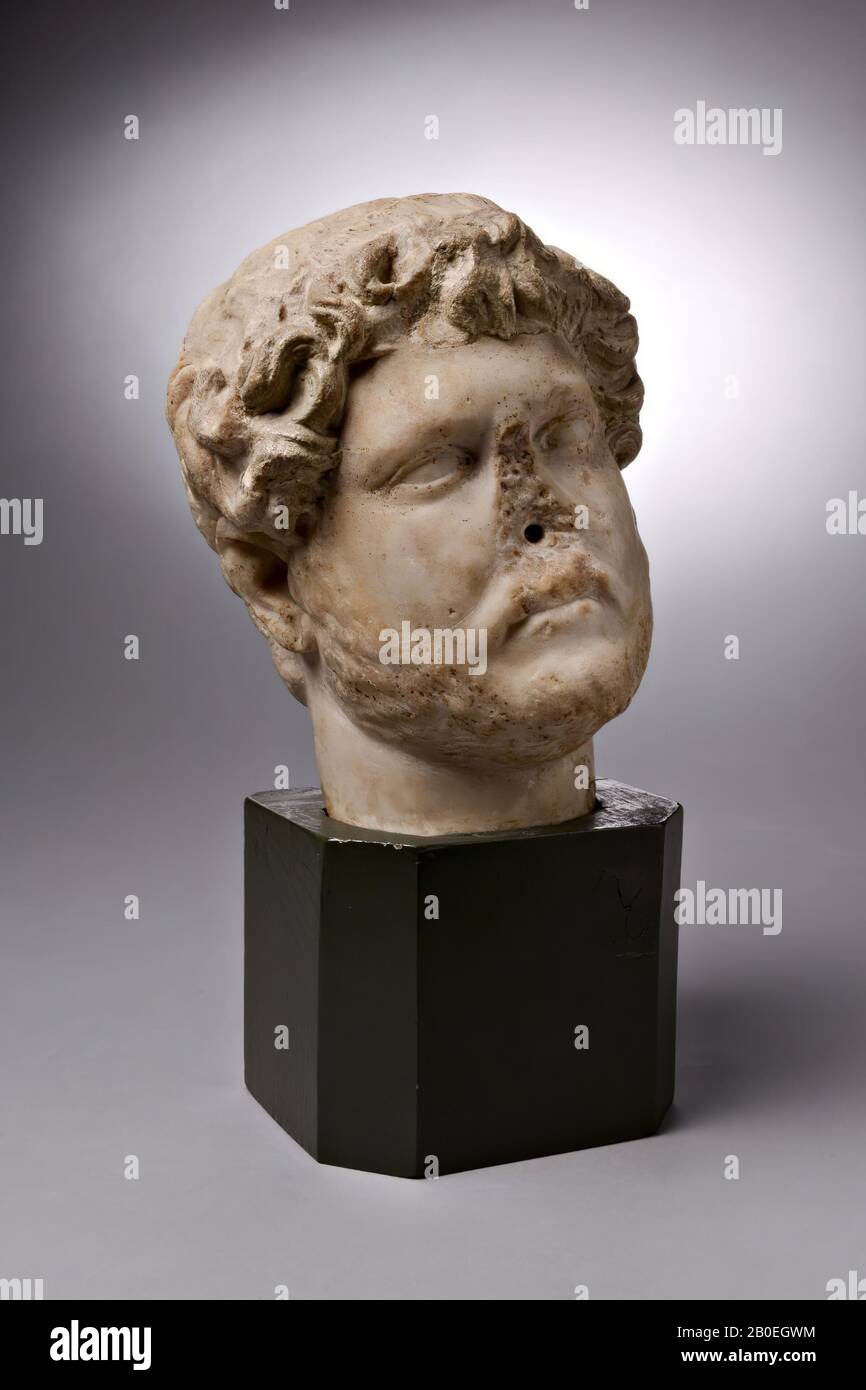 Kopf, Männerkopf, römischer Porträtkopf, Stein, Marmor, 16 cm, Kaiserliche Zeit 100 Stockfoto