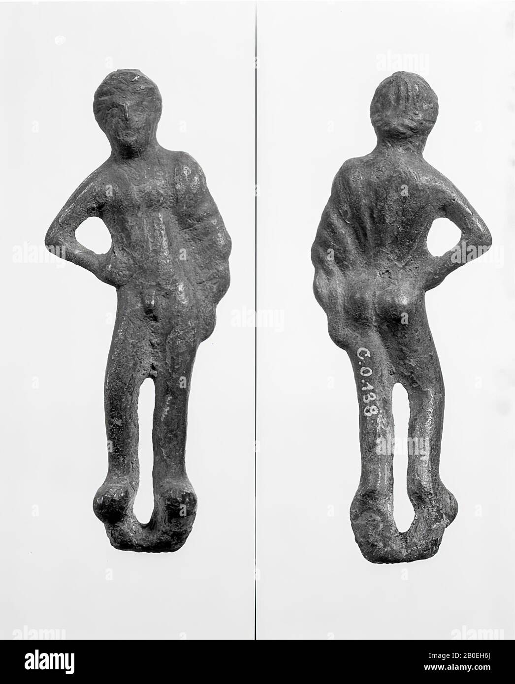 Klassische Altertümer, Statuette, Bronze, 7,5 x 3 x ca. 1 cm, Lage, Italien Stockfoto