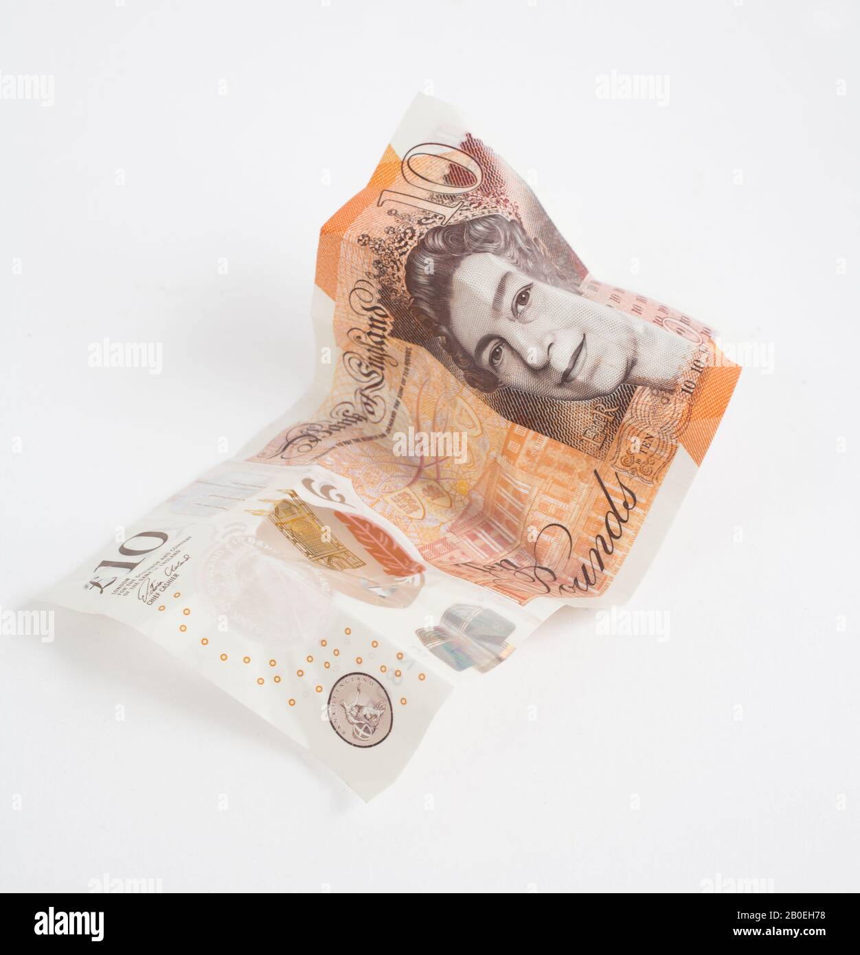 Ein Studiofoto mit einer englischen Note £10 Stockfoto