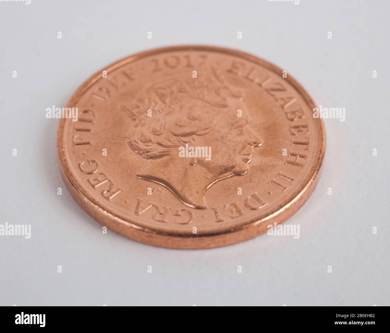 Eine englische Penny-Münze Stockfoto