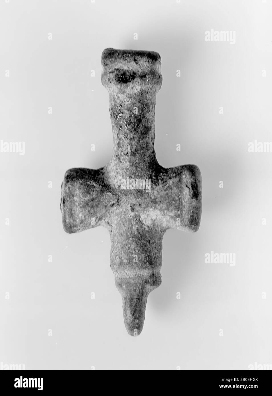 Kruzifix, Bronze, 1,5 x 3,4 cm, frühchristlich Stockfoto