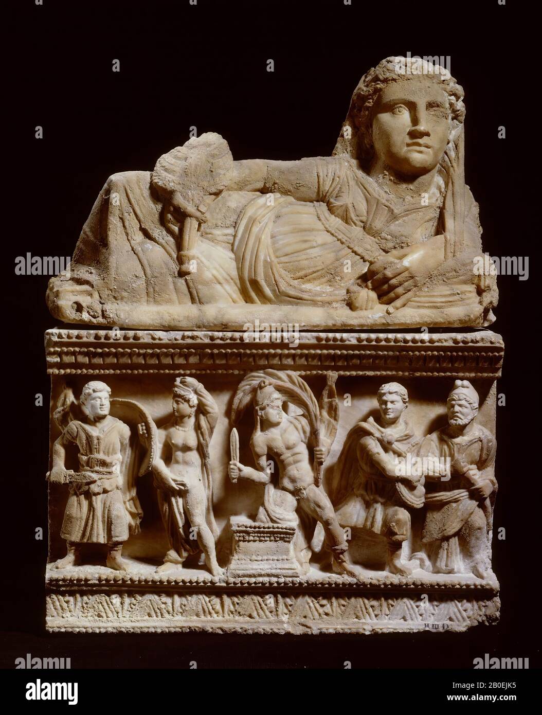 Askist, Alabaster, 70 x 56,5 x 23 cm, 200-50 v. Chr., Italien, Italien Stockfoto