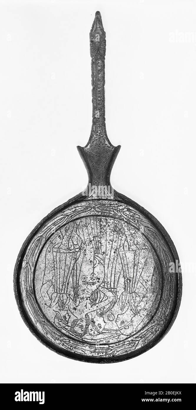 Spiegel, Bronze, 28,1 cm, ø 13,5 cm, Italien, Italien Stockfoto