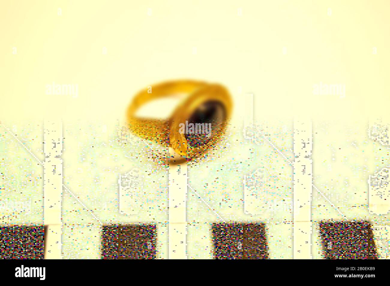 Goldring mit poliertem Granat und ovalem Rahmen, Ring, Fingerring, Gold, Granat, 1,7 cm, ø 1,9 cm, römische Kaiserzeit 200 Stockfoto