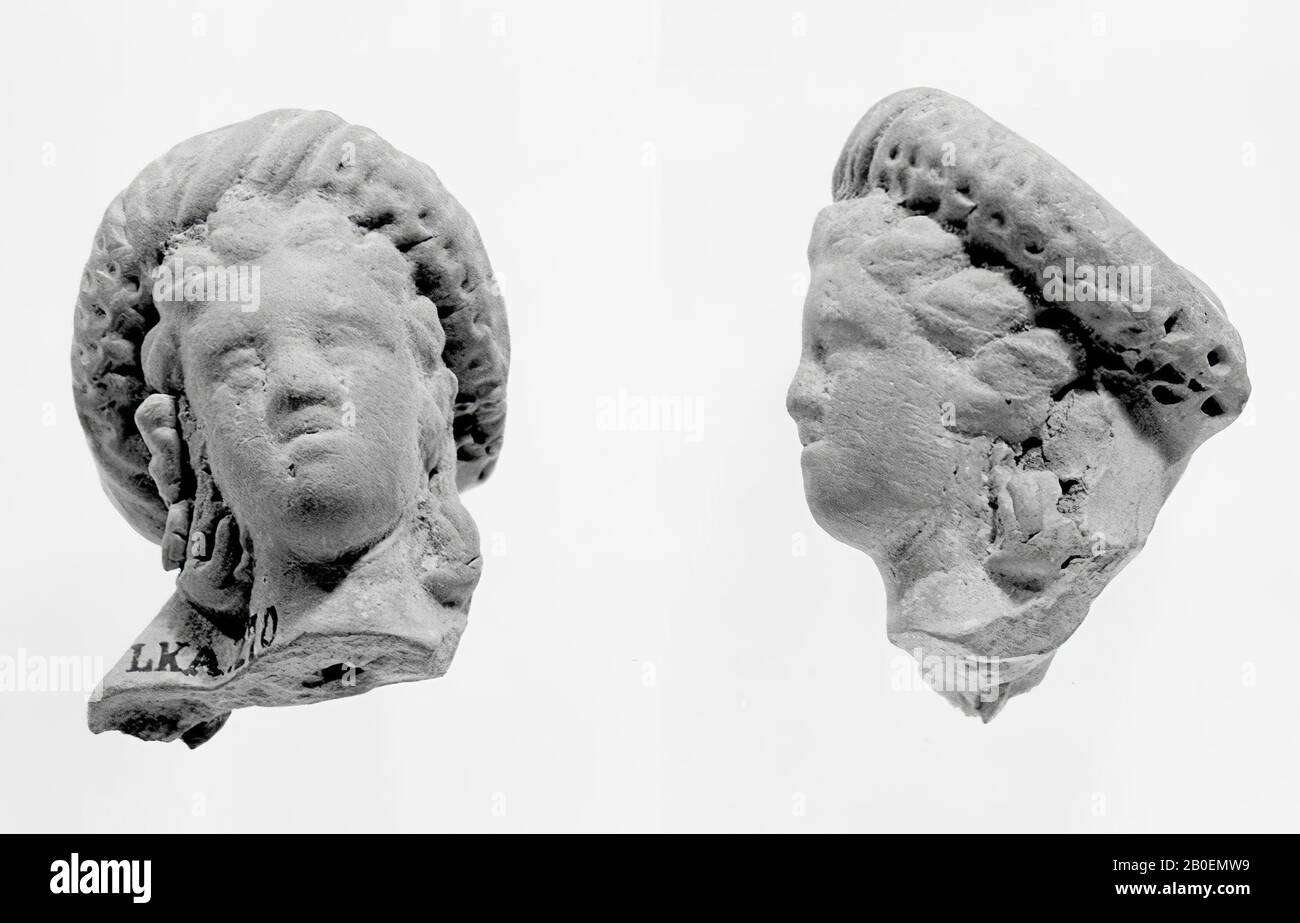 Figurine, Fragment, Kopf, Steingut, Terrakotta, 3,6 cm, späthellenistisch -100 Stockfoto