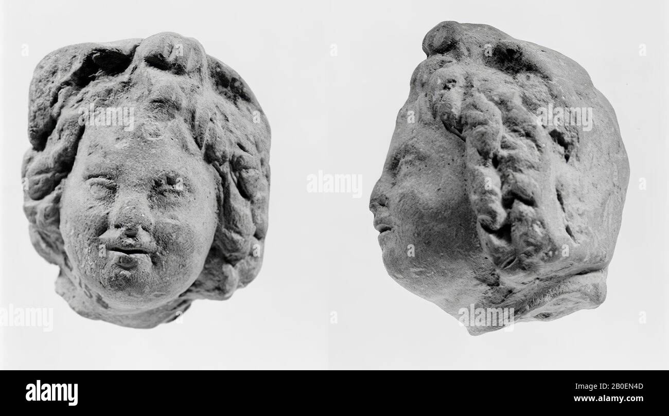 Figurine, Fragment, Kopf, Keramik, Terrakotta, 3,6 cm, hellenistisch -100 Stockfoto