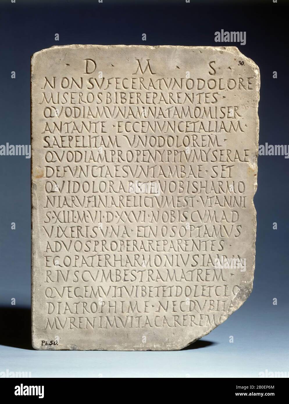 Platte, Stein, Marmor (weiß), 33,5 x 44 cm, 400-100 v. Chr., Italien Stockfoto