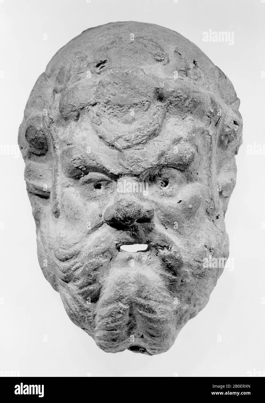 Maske, Tragödienmaske, Steingut, Terrakotta, 16,3 cm, hellenistisch -330 Stockfoto